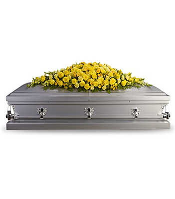 Golden Garden Casket Spray from Fabbrini's Flowers in Hoffman Estates, IL